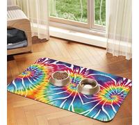 Nappe absorbante en cuir imprimé tie dye arc-en-ciel parfaite pour chiens, chats et autres animaux de compagnie