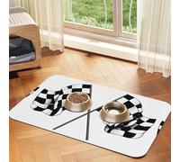 Nappe absorbante en cuir pour animaux de compagnie, motif 1, motif drapeau à carreaux, noir et blanc, parfaite pour chiens, chats et autres animaux de compagnie