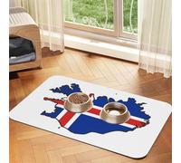 Nappe absorbante en cuir pour chiens et chats - Motif carte du drapeau de l'Islande