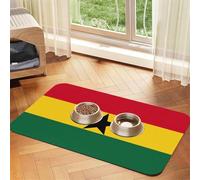 Nappe absorbante motif drapeau du Ghana pour animaux domestiques, tapis spécial pour gamelles pour animaux domestiques, enroulable pour le rangement, idéal pour les gamelles d'animaux domestiques