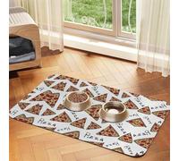 Nappe absorbante motif pizza pour animaux de compagnie, tapis spécial pour gamelles pour animaux de compagnie, enroulable pour le rangement, idéal pour les gamelles d'animaux de compagnie