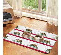 Nappe absorbante pour animaux de compagnie, motif drapeau de l'État de Californie, tapis spécial pour gamelles pour animaux de compagnie, enroulable pour le rangement, idéal pour les gamelles
