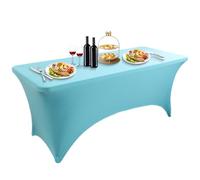Nappe ajustée en élasthanne pour tables pliantes rectangulaires - Lavable et infroissable - Parfaite pour les événements, les fêtes et l'utilisation à la maison