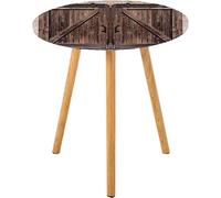 Nappe ajustée ronde rustique, porte de grange en bois dans la pierre, design vintage, impression d'architecture d'art rural, convient pour le salon, la chambre à coucher, le petit espace, convient