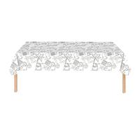 Nappe Anniversaire à Colorier Dinosaure, 120x180cm Nappe Papier Anniversaire Enfant, Coloriage Géant pour Décoration de Fête, Activité Créative et Jeux d'Anniversaire Garçon et Fille