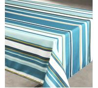 Nappe anti tache à rayures Bleu 145x240 cm