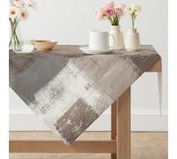 Nappe Anti Tache Carrée 100 x 100 cm Nappe de Table Aspect Lin Art Moderne Peinture Courtes Lavable Protection de Table Décoration pour Automne Hiver Fête Jardin Mariages Vacances