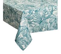 Nappe anti-tache ""Jungle"" vert 140x240cm - Atmosphera createur d'interieur - Bleu