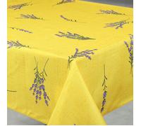 Nappe anti-tâche rectangle motif lavande Jaune 145x240 cm