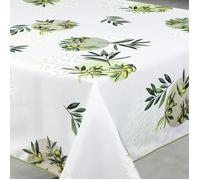 Nappe anti-tâche rectangulaire motif olive Vert 145x240 cm
