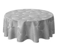 Le linge de Jules Nappe Anti-Taches Biloba - Ronde 160 cm, Gris, Blanc