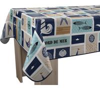 Nappe Anti-Taches Bord de mer - Rectangle 150 x 350 cm, Bleu, Beige