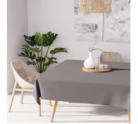 Soleil d'ocre, Alix Nappe carrée Anti-tâches, Polyester, Gris, 140x140 cm