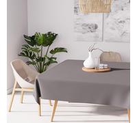 Soleil d'Ocre Nappe carrée Alix anti-tâches en polyester Gris 140x140 cm