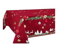 Nappe Anti-Taches Noël Rouge - Taille : Rectangle 150x300 cm