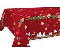 Nappe Anti-Taches Noël Rouge - Taille : Rectangle 150x350 cm