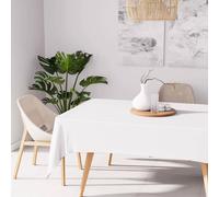 Soleil d'ocre, Alix Nappe Rectangle Anti-tâches, Polyester, Blanc, 140x200 cm