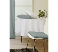 Soleil d'ocre, Alix Nappe Ronde Anti-tâches, Polyester, Blanc, Diamètre 180 cm