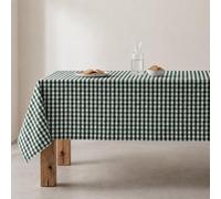 Nappe Anti-Taches Tableau Vichy, Coton, Toucher Tissu, 140x100 cm, Couleur Verte