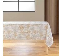 Douceur d'Intérieur Nappe rectangulaire Canarie 145 x 240 cm Polyester imprimé antitache Naturel