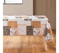 Nappe Antitache Imprimé "Faya" 150x240cm Naturel Marron G