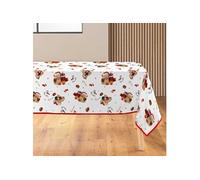 Douceur d'Intérieur, Nappe de Fête Rectangle (150 x 300 cm) Oursons Blanc, Polyester Imprimé