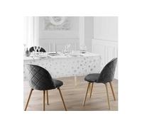 Nappe antitache rectangulaire 140x240 cm - Flocons argent Blanc