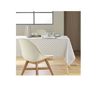 Nappe antitache rectangulaire - 145x240cm - Fleurs naturel Naturel