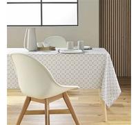 Nappe antitache rectangulaire - 145x240cm - Fleurs naturel Naturel Beige G