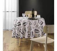 Douceur d'Intérieur – Nappe ronde Alma – Polyester imprimé antitache – Ø 180 cm Noir