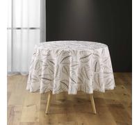 Douceur d'Intérieur – Nappe antitache ronde Alma – imprimé – polyester 180 cm – naturel