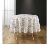 Douceur d'Intérieur – Nappe antitache ronde Alma – imprimé – polyester 180 cm – naturel