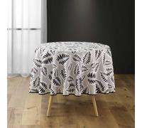 Douceur d'Intérieur – Nappe ronde Alma – Polyester imprimé antitache – Ø 180 cm Noir