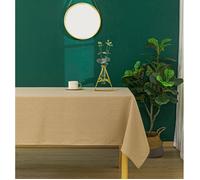 Nappe antitache unie beige rectangulaire 145 x 240 cm