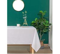 Nappe antitache unie blanche rectangulaire 145 x 240 cm