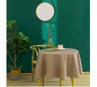 Nappe antitache unie ronde Taupe 160 cm
