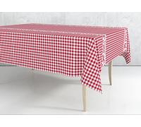 Nappe art deco anti-taches imperméable ne se repassera pas housse de table hydrofuge protège et couvre votre table pour cuisine, salle à manger et salon, 120 x 220 cm, vache rouge