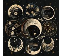 Nappe astrologique motif lune et fleur, nappe de divinations, nappe d'autels, accessoire de jeu de société, nappe, nappe, décoration murale