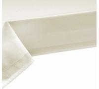 Nappe avec lisière satinée sur la longueur Largeur 130 cm Damas coton champagne 130 x 400 cm