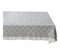 Nappe avec pompons pour tables basses et de salle à manger, mélange de polyester et de coton qui soutient l'intégrité et la résistance continue à la poussière (130 x 180 cm)