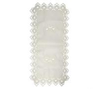 Nappe basse rectangulaire brodée avec dentelle au crochet sculptée creuse, conçue pour les tables basses de style occidental et décoration d'intérieur élégante (10)