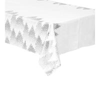 Nappe Blanche imprimé Sapin argenté 140 x 240 cm - Feeric Christmas