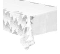Nappe Blanche imprimé Sapin argenté 140 x 360 cm - Feeric Christmas