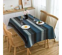 Nappe Bleue Rectangulaire Nappe Effet Lin Anti Tache Impermeable 140 x180 cm Bleu Marine Lavable Elégante Table Cloth Rectangle Tissu pour Exterieure Décoration Cuisine à Manger Jardin Nappe de Table