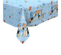 Nappe Bluey,Nappe de Fête Bluey 108 x 180 cm Nappe en Plastique Jetable Décorations de Table de Gâteau Toile de Fond pour Garçon Filles Fête d'anniversaire Décoration Fournitures