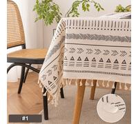 Nappe boho imperméable Coton rectangulaire lavable Couverture de table de jardin, Couleur : 1#, Taille : 140*140cm