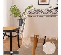 Nappe boho imperméable Coton rectangulaire lavable Couverture de table de jardin, Couleur : B#, Taille : 90*90cm