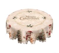 Nappe Bonhomme de Neige 150x150cm Polyester Antidérapant Table Carrée | Festive Snowman Print, Polyester, Embossed Non-slip Edge, Easy Clean, pour ideal For Holiday Parties And Home Decor
