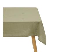 Créateur d'intérieur - Nappe Brodé en Coton "Joy" 150x250cm Kaki