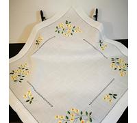 Nappe brodée 85 x 85 cm avec ourlet creux